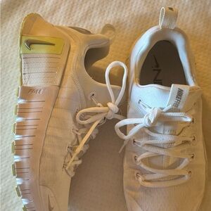 Nike White and Lime Athletic Shoes